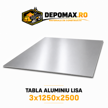 Tabla aluminiu lisa 3mm, 1250x2500mm (1050A)